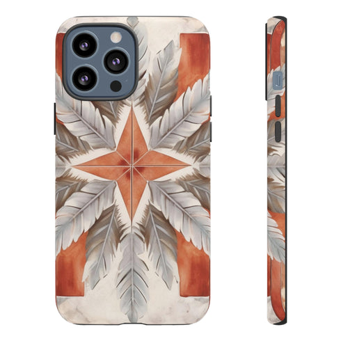 Silver Feather Compass - Impact Resistant Phone Case